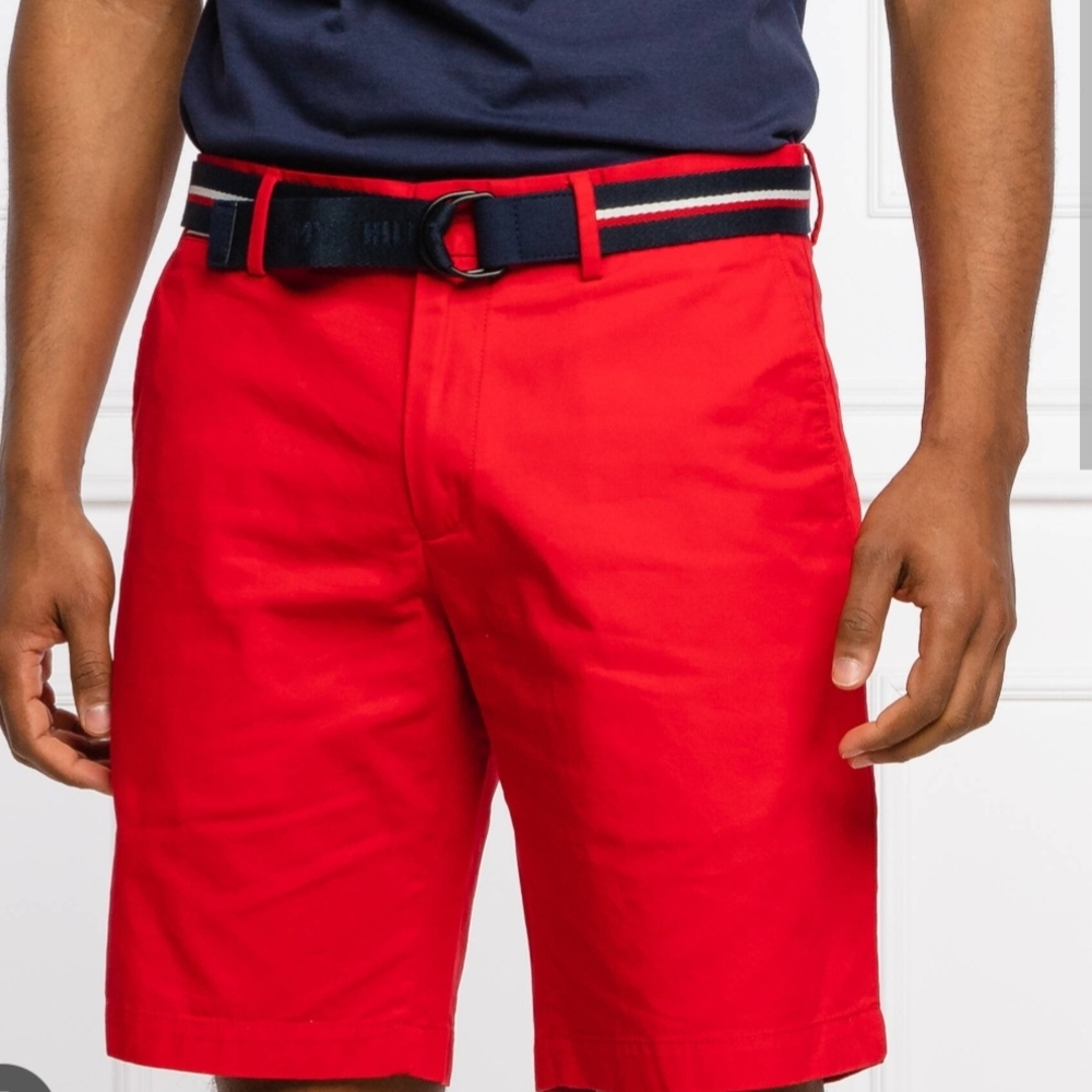 Tommy Hilfiger Red Flat Front Shorts